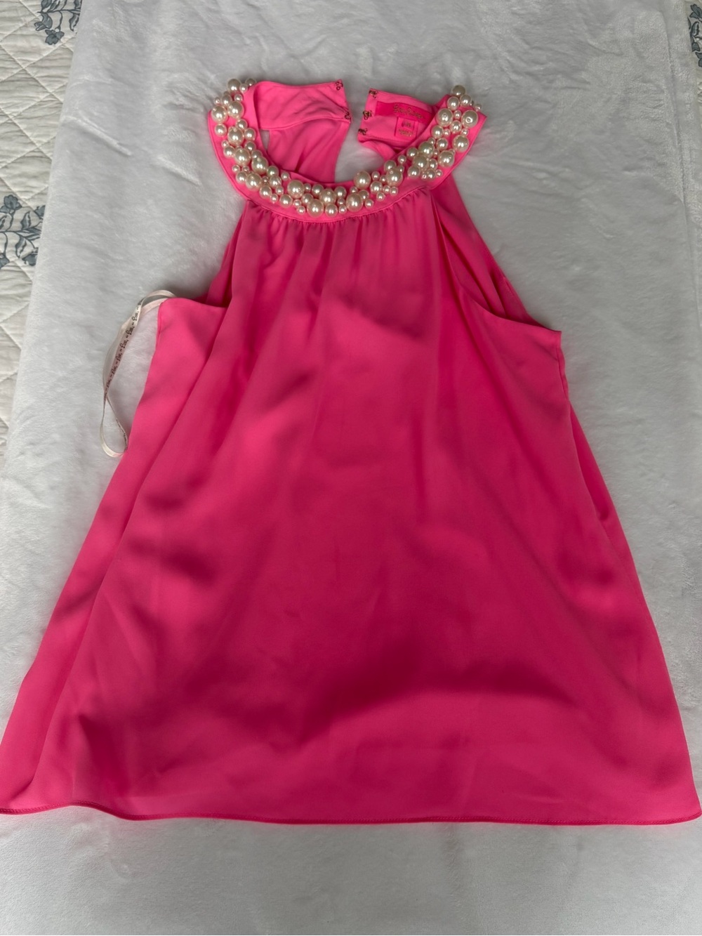 Lilly Pulitzer Pearl-Accent Hot Pink Halter Top